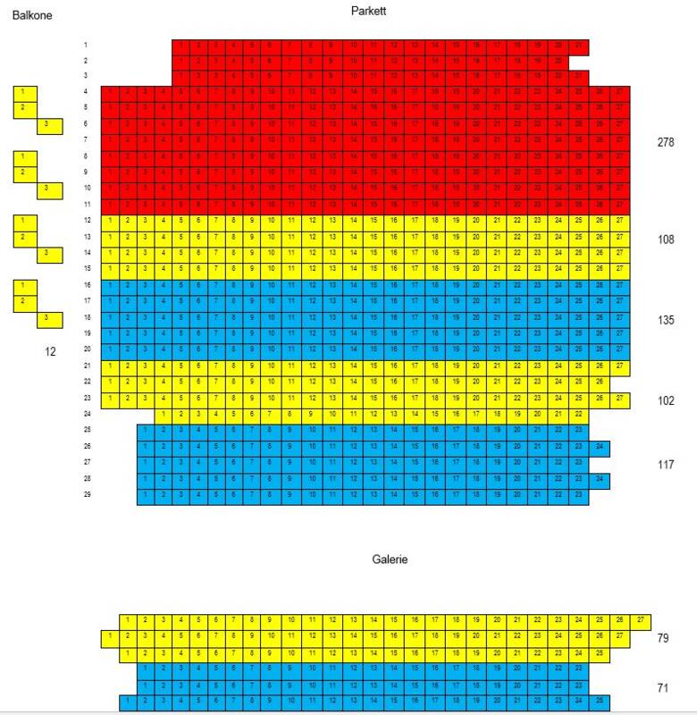 Bestuhlungsplan Reihenbestuhlung Variante 1b